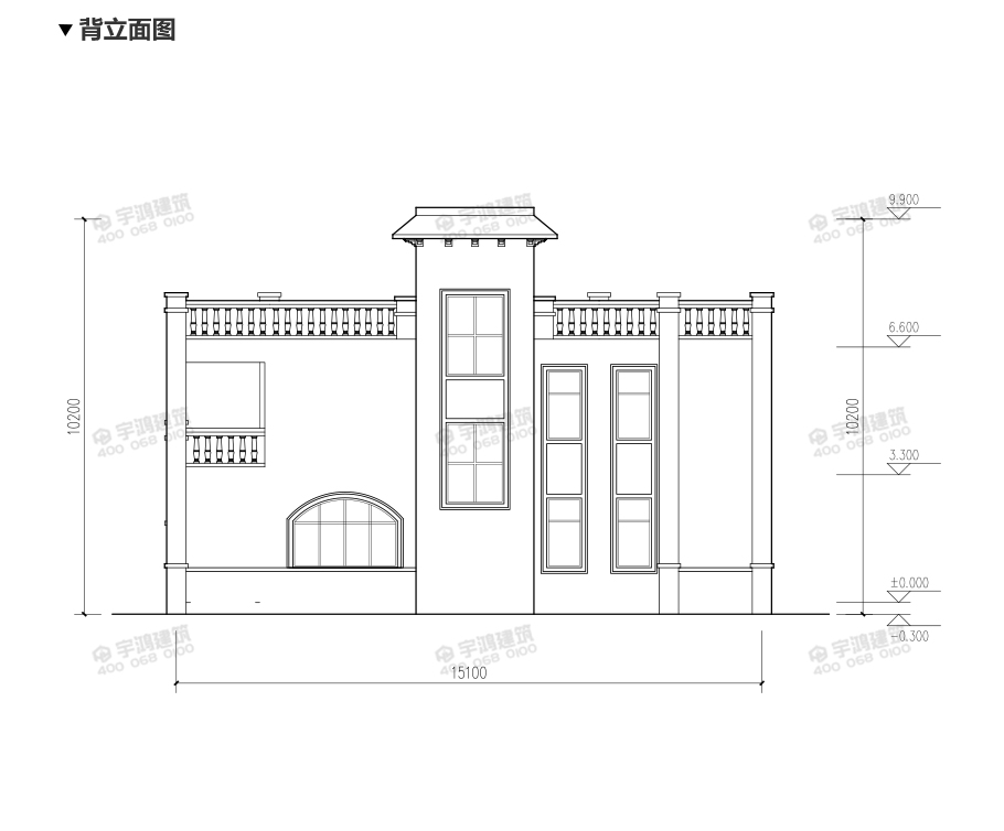 15X10米帶復(fù)式客廳英式農(nóng)村小別墅圖紙