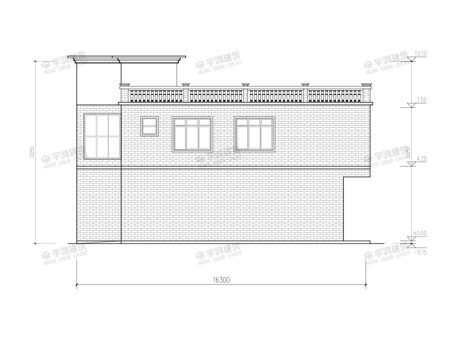 13mx16m歐式帶商鋪農村自建房圖紙