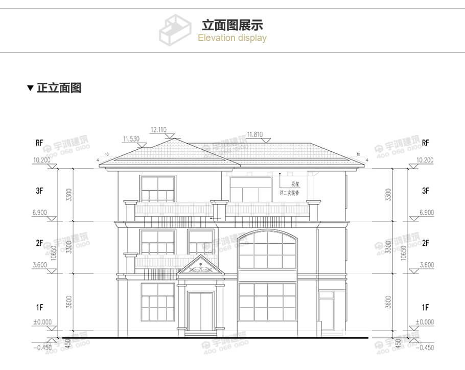 14x12米帶玄關復式農村別墅設計圖紙