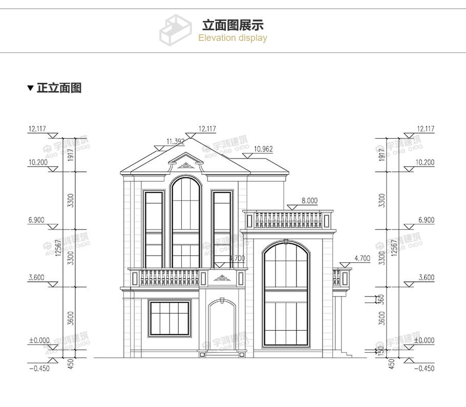 12x13米復式帶衣帽間農村別墅設計圖紙