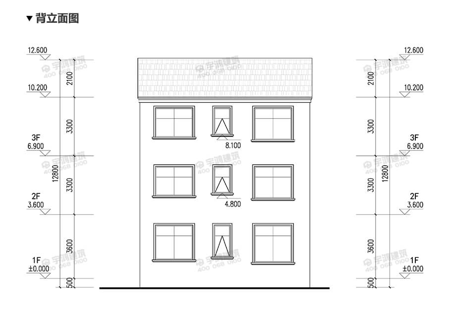 9x19米帶堂屋新農村別墅設計圖紙