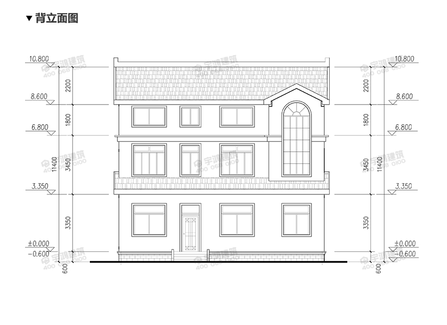 12x12米26萬新農村自建房設計圖紙