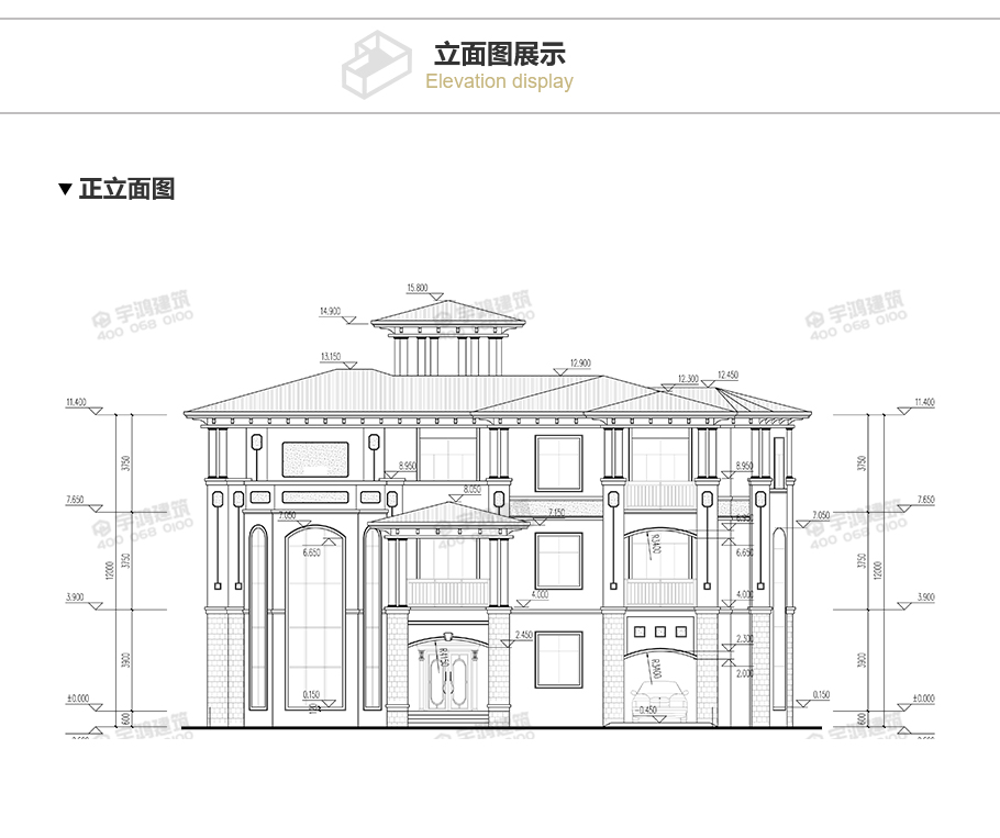 22x18米古典歐式奢華別墅圖紙