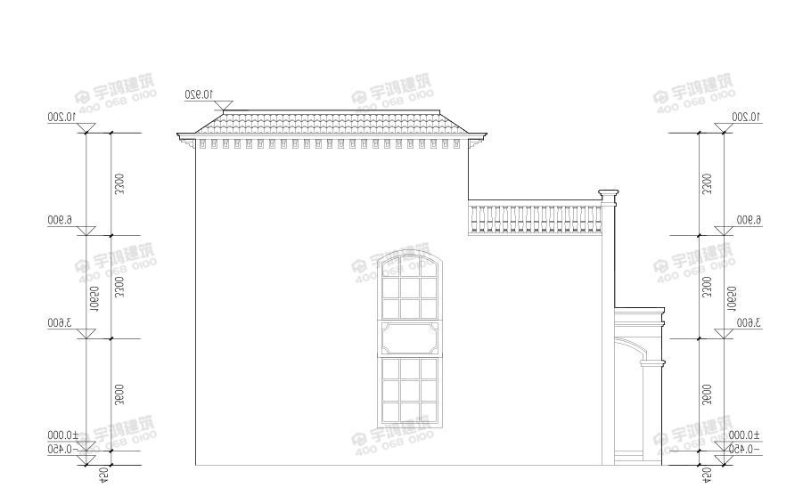 10x13米復式三層農村自建房設計圖紙