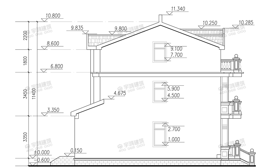 12x12米26萬新農村自建房設計圖紙