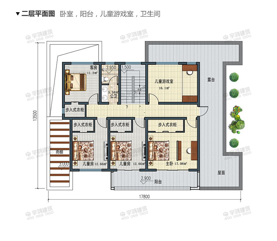 18x14米現代風農村別墅設計圖紙