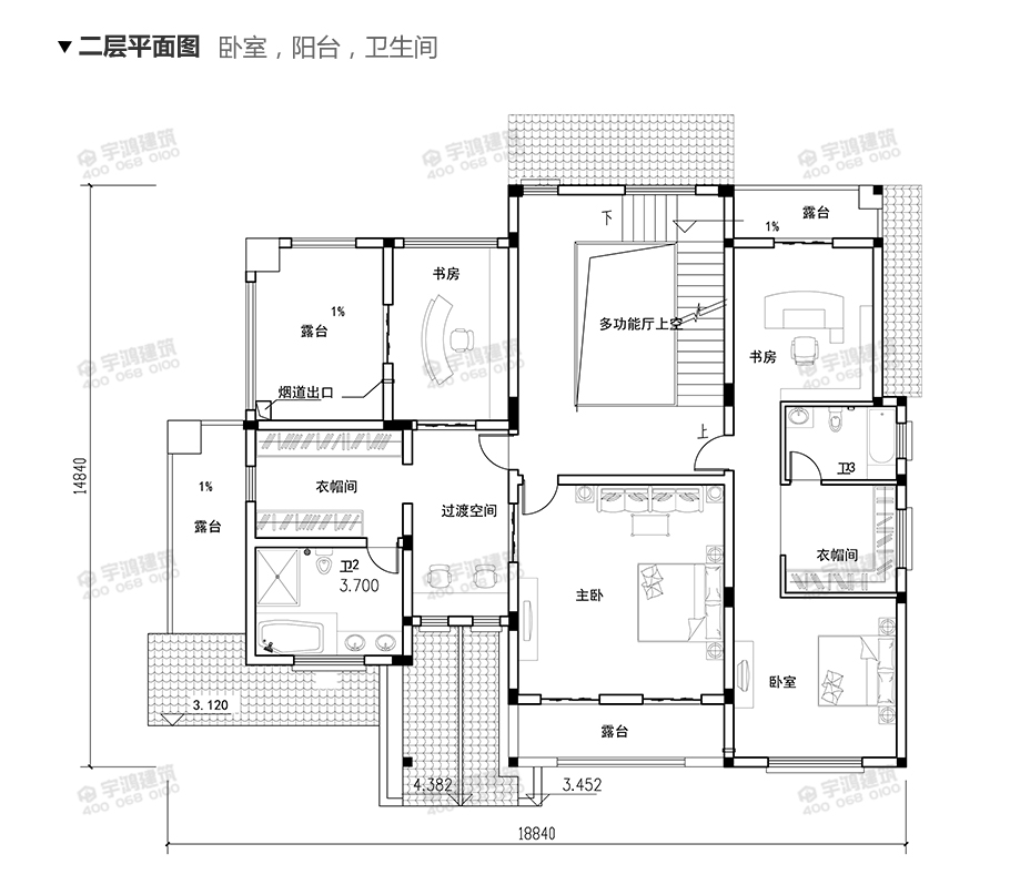 240平西班牙風復式農村別墅設計圖紙