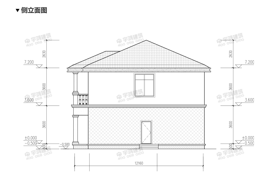 153平帶堂屋農村簡歐房屋設計施工圖紙