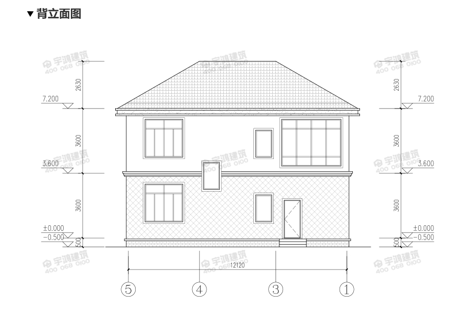 153平帶堂屋農村簡歐房屋設計施工圖紙