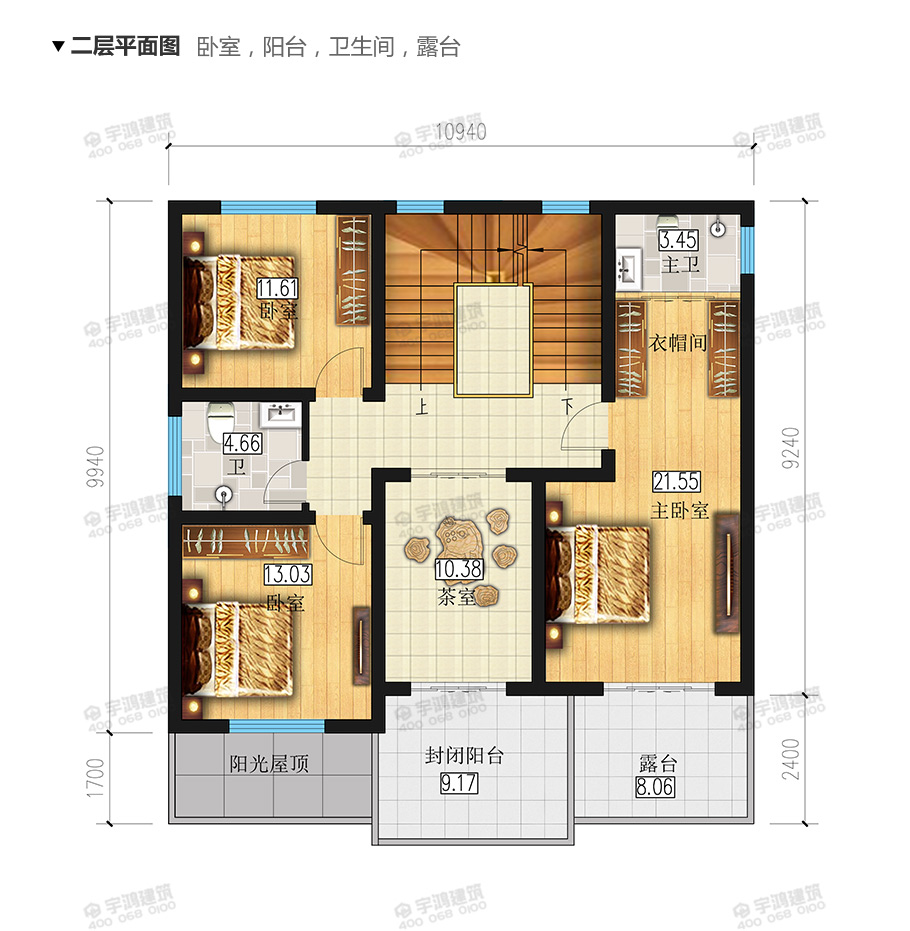 27x25米帶庭院新農村別墅設計圖紙