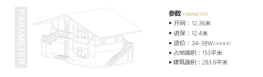 153平帶堂屋農村簡歐房屋設計施工圖紙