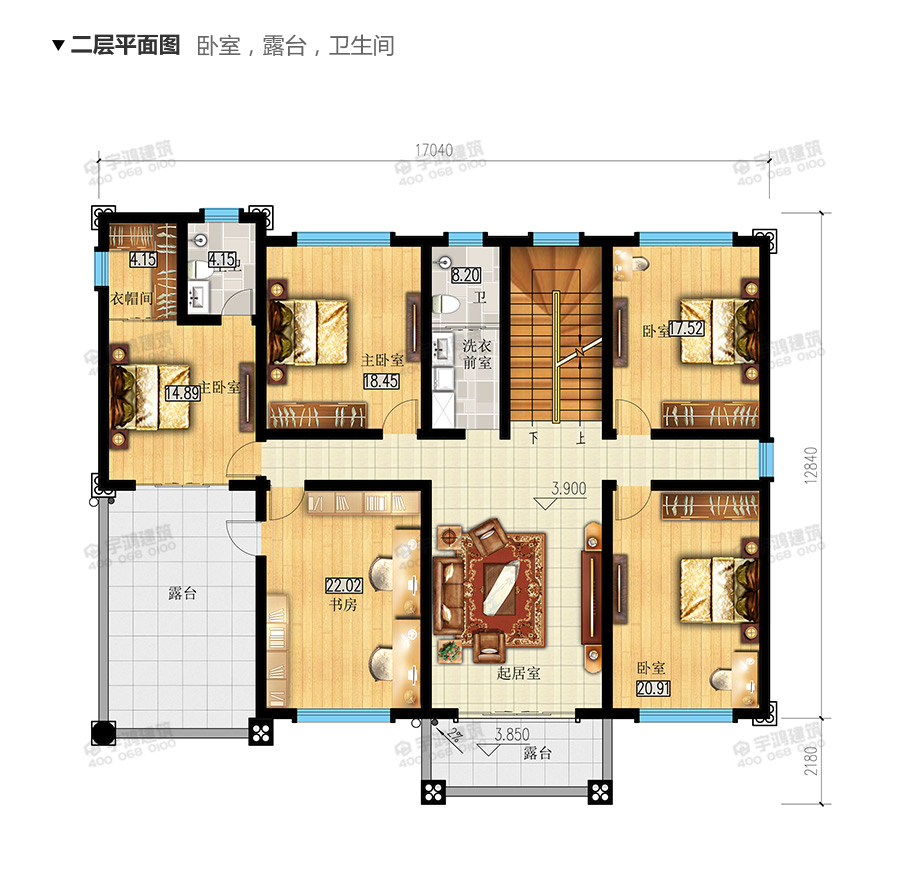 30萬帶車庫兩層歐式農村別墅設計圖