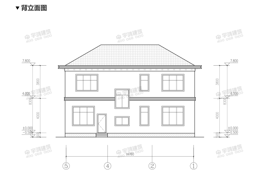 15x15米帶辦公室鄉村別墅設計圖紙