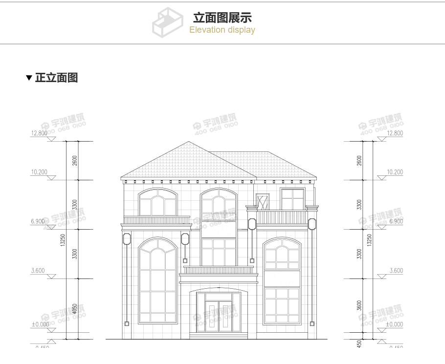 2019年新款110平米三層復式客廳農村別墅設計圖紙