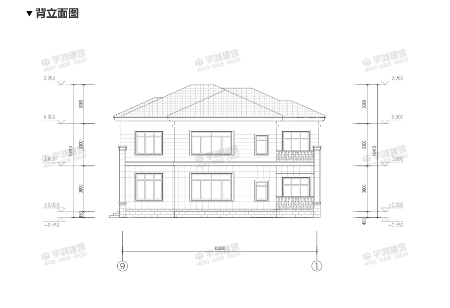 180平新中式農村小型別墅房屋設計圖紙