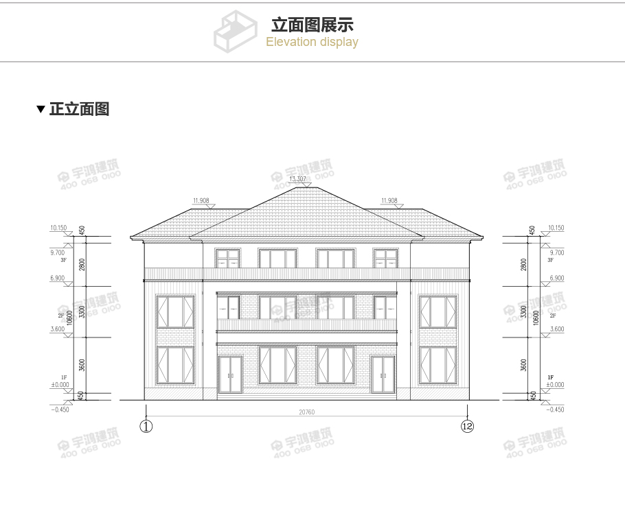 2019年新款農村現代雙拼別墅設計圖紙及效果圖