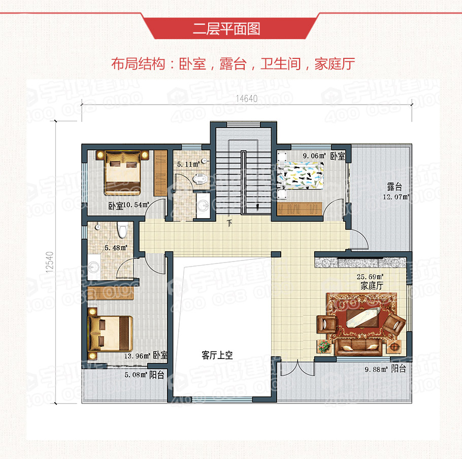 25萬歐式田園農村小別墅設計圖紙，帶復式客廳，美觀經濟