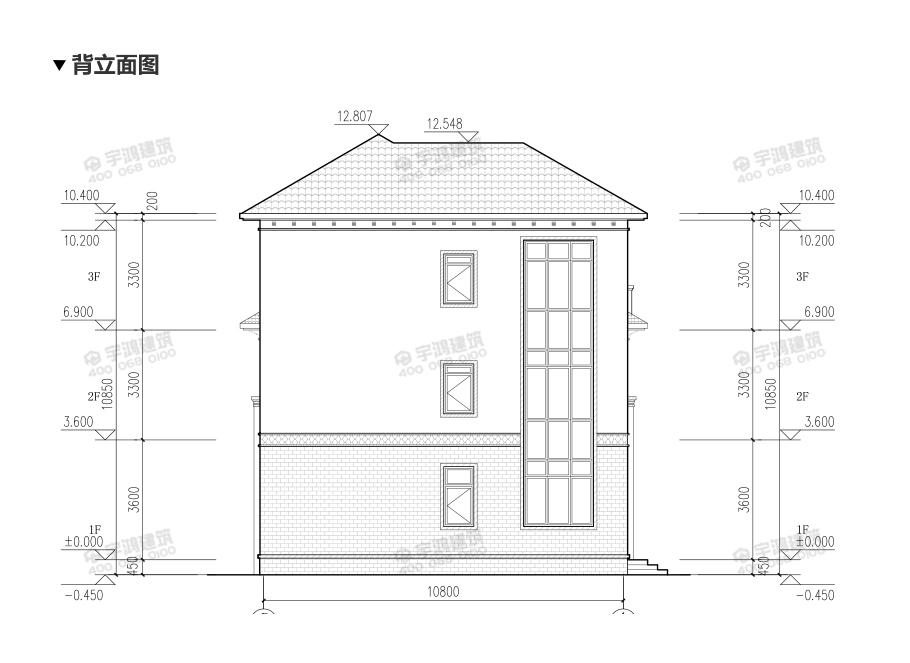 漂亮130平帶旋轉樓梯的農村別墅設計圖紙及效果圖片，三層帶挑空客廳