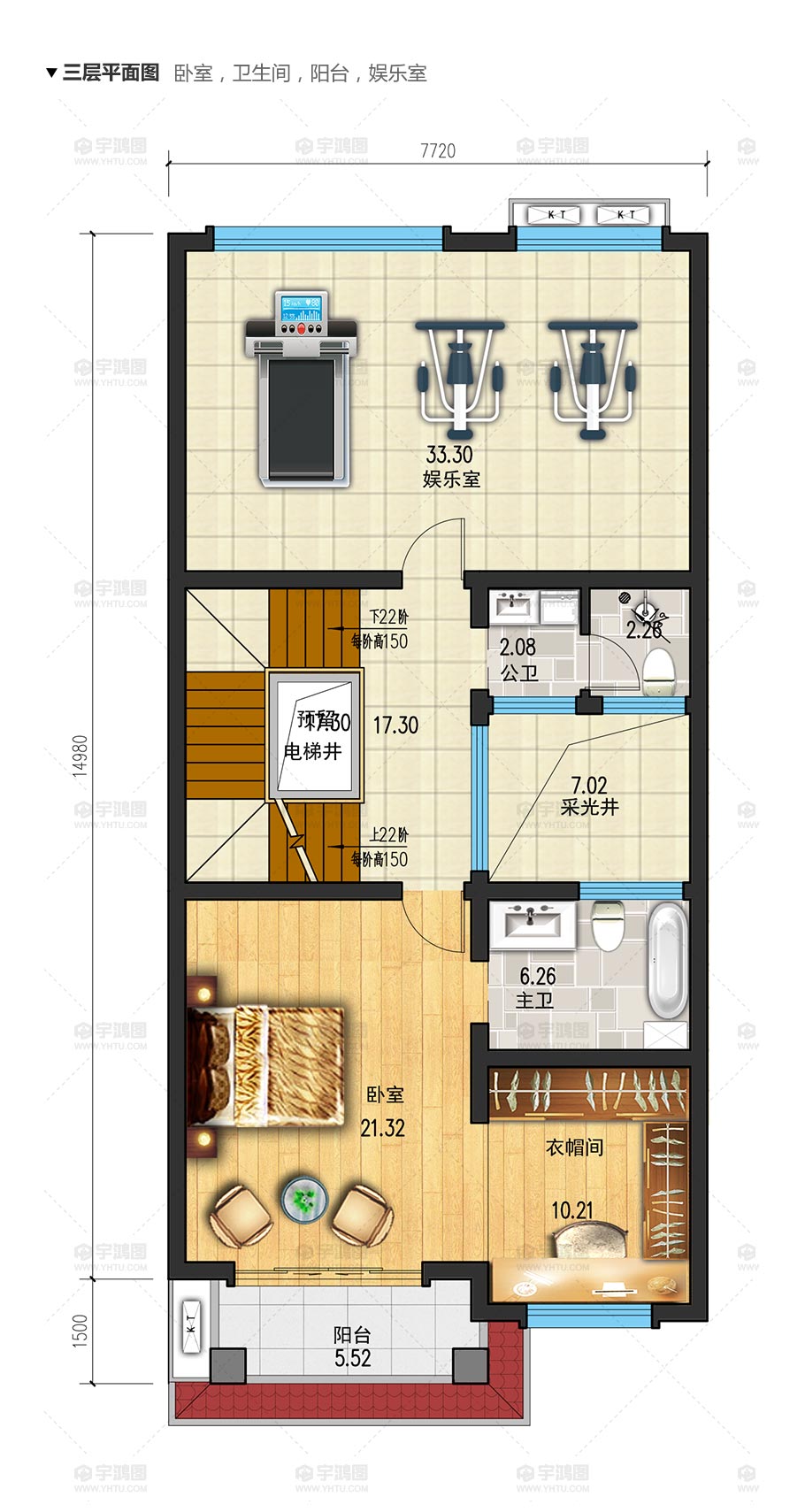 帶庭院漂亮三層歐式農村小別墅設計圖紙及效果圖片