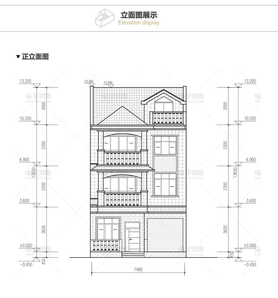 帶庭院漂亮三層歐式農村小別墅設計圖紙及效果圖片