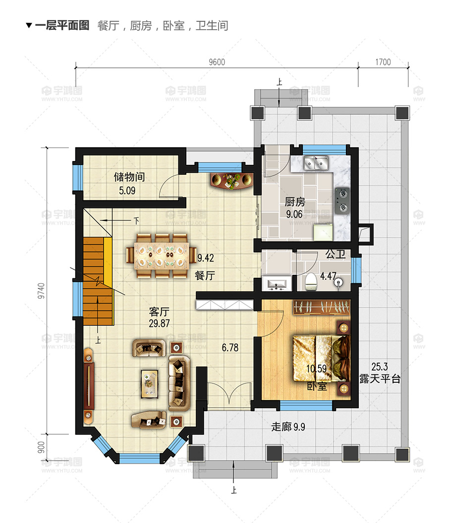 90平帶地下室歐式農(nóng)村別墅設(shè)計(jì)圖，造價(jià)20萬(wàn)還帶閣樓